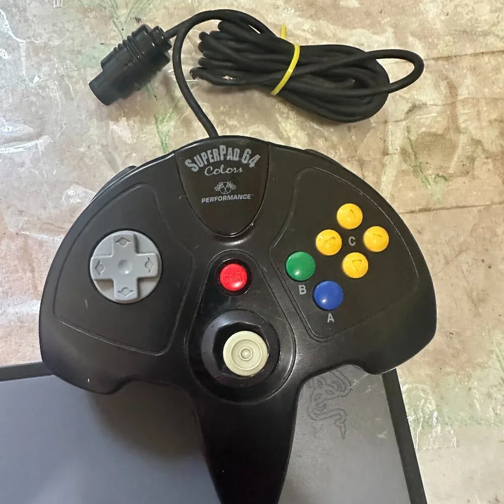 Super Pad 64 Black Game Controller Nintendo N64 Console Game System Performance